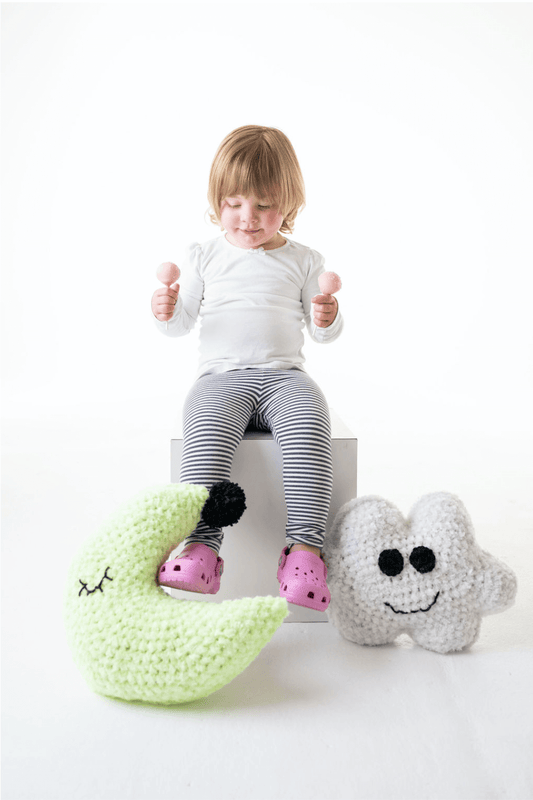 Sleepy Moon and Cloud Pillows (Crochet)