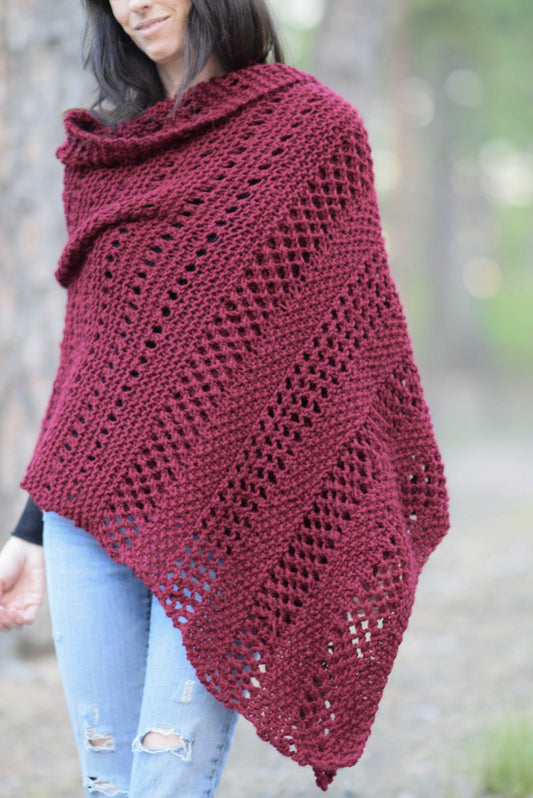 Knit Kit - Merlot Alpaca Wrap
