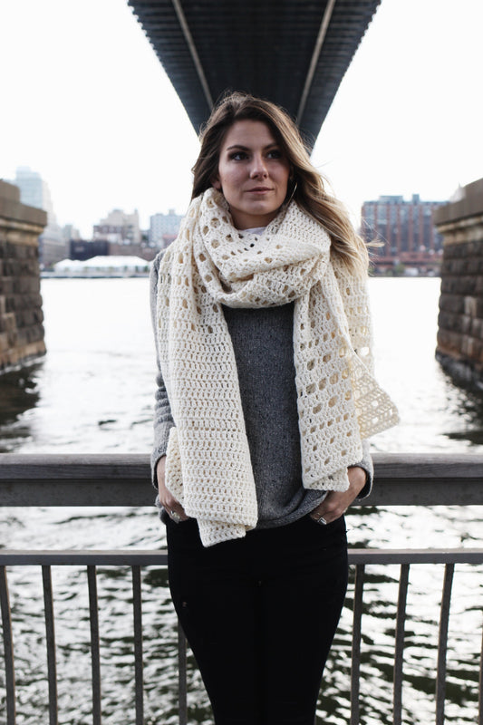 Snowfall on the Bowery Wrap (Crochet)