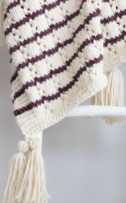 Knit Kit - Stripes & Eyelets Urban Blanket
