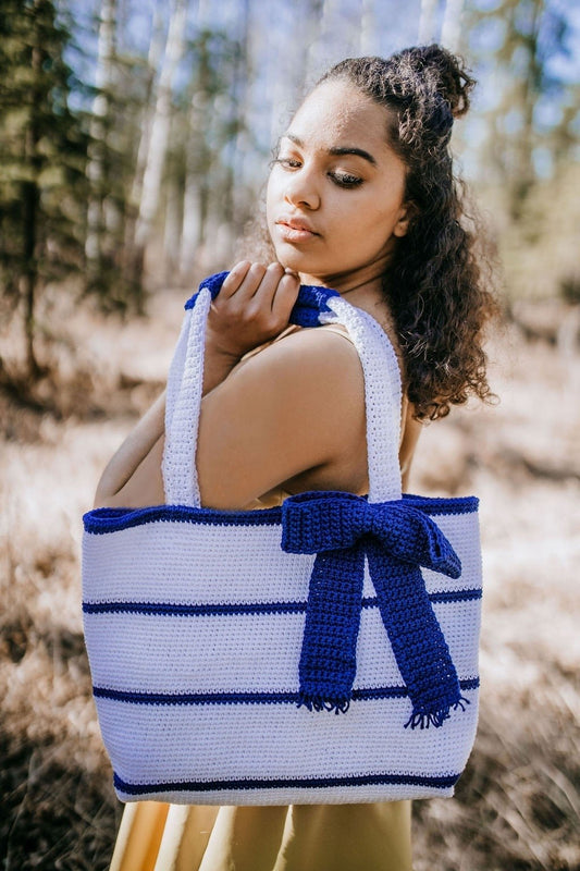 Crochet Kit - Simple Striped Tote Bag