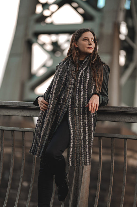 Crochet Kit - Bernard Houndstooth Scarf