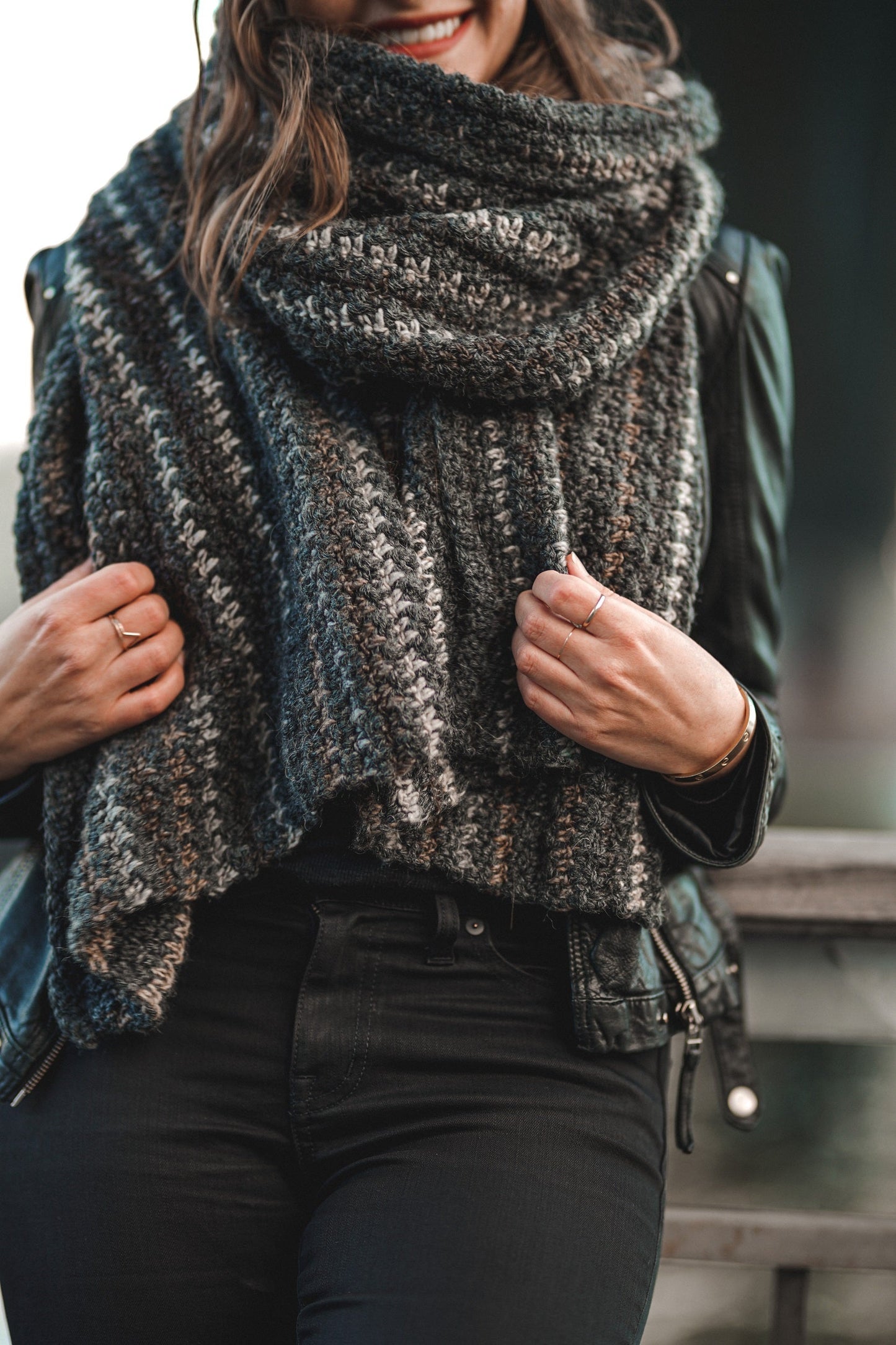 Crochet Kit - Bernard Houndstooth Scarf