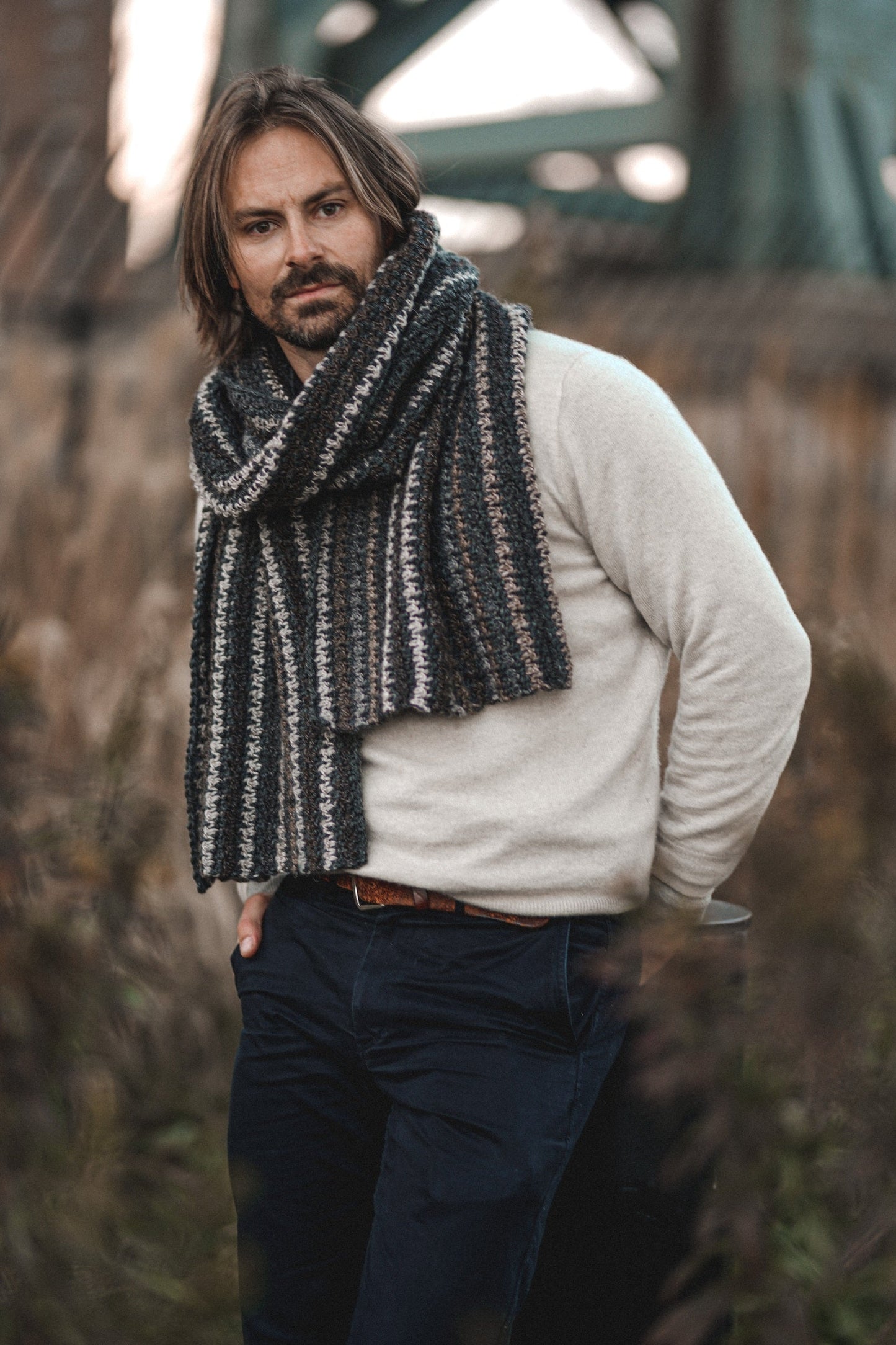 Crochet Kit - Bernard Houndstooth Scarf