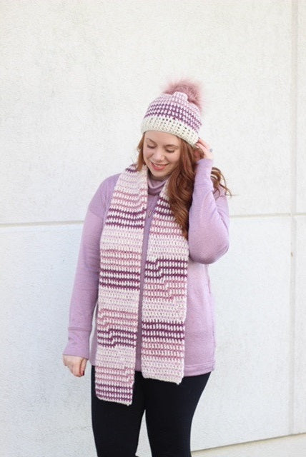 Crochet Kit - Prim Stripe Beanie & Scarf