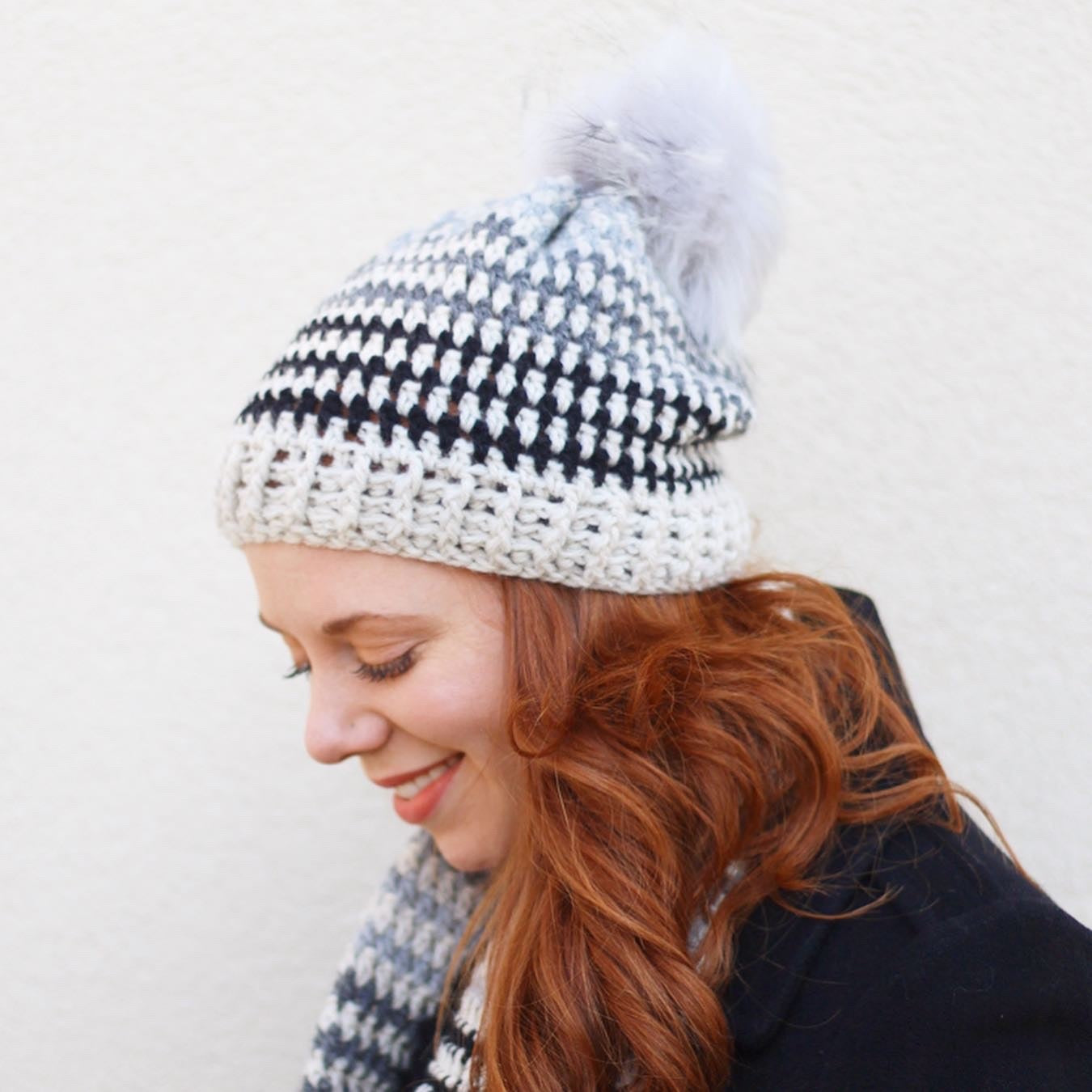 Crochet Kit - Prim Stripe Beanie & Scarf