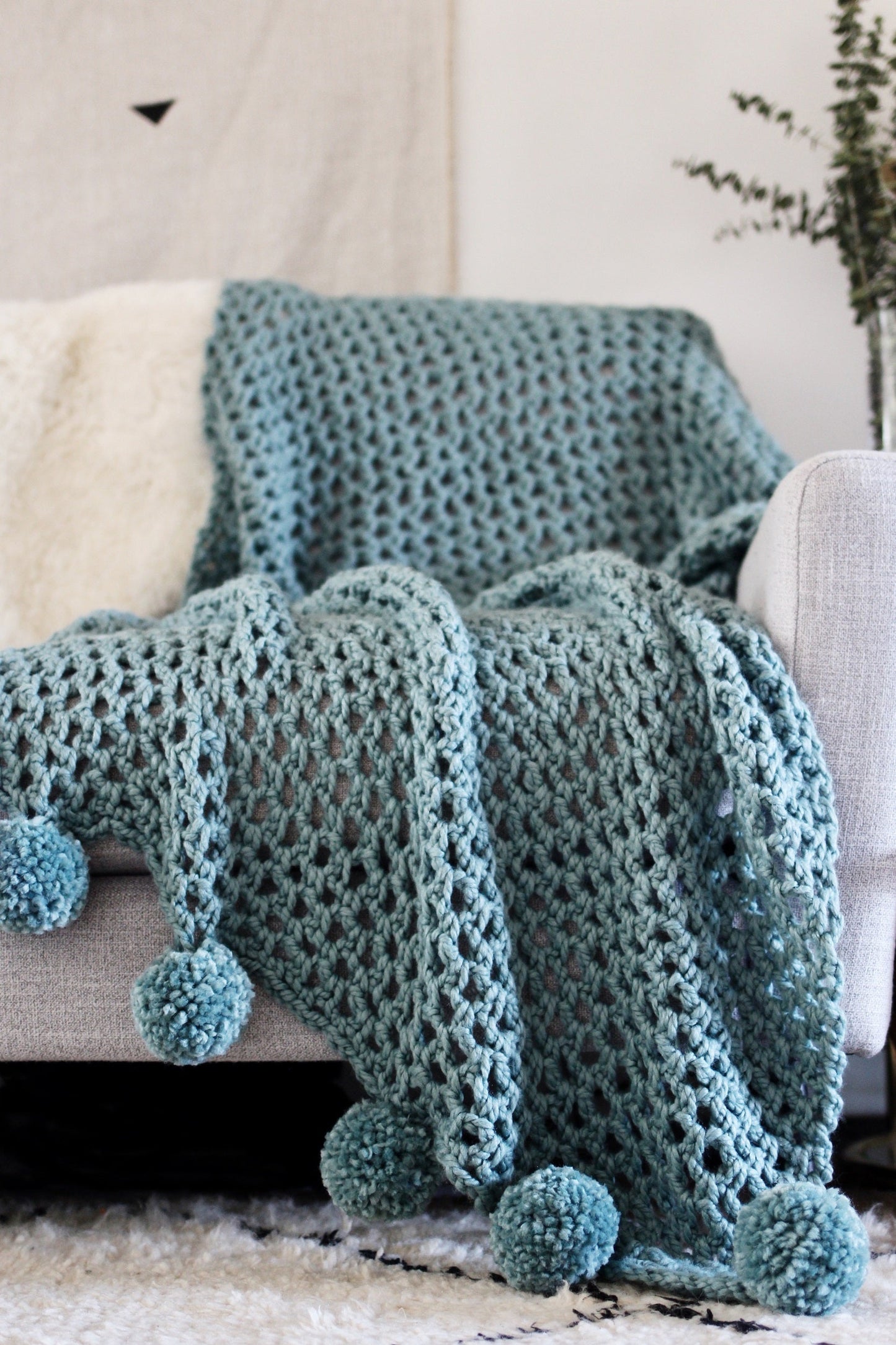 Crochet Kit - Celestial Poms Throw