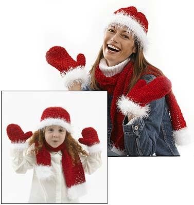 Santa Claus Mittens Pattern (Crochet)