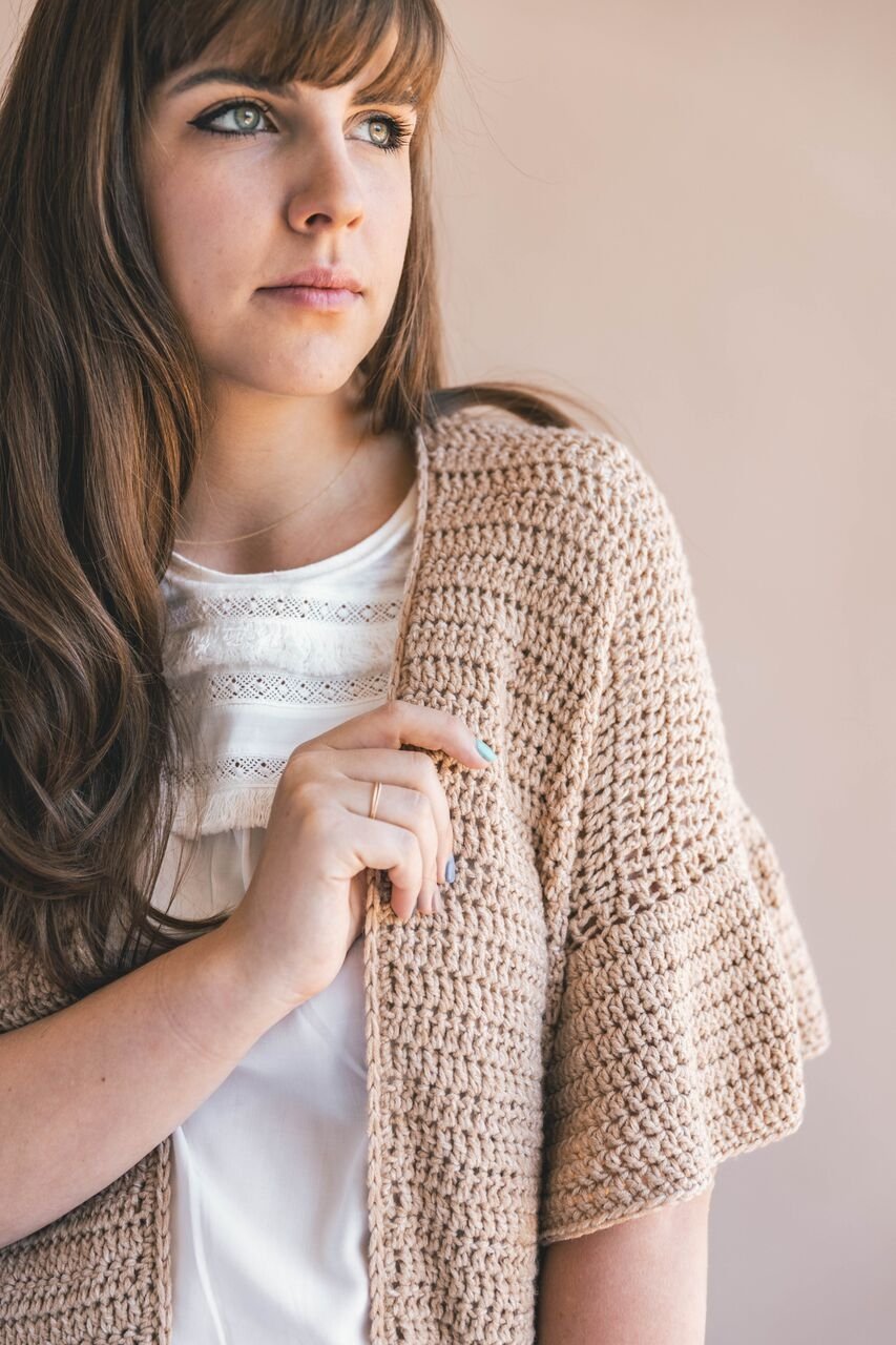 Crochet Kit - Ruffle Sleeve Cardigan