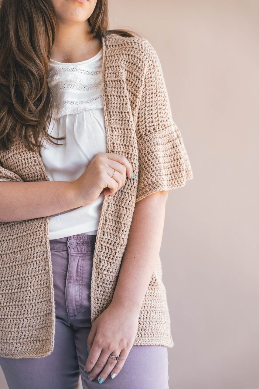 Crochet Kit - Ruffle Sleeve Cardigan