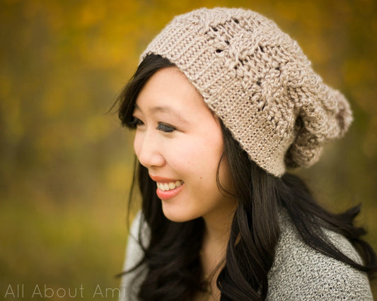 Crochet Kit - Cabled Slouchy Beanie