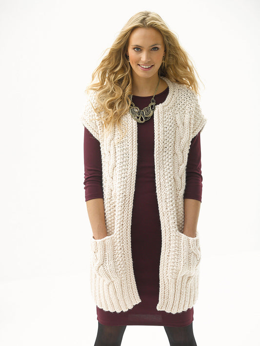Cabled Topper With Pockets Pattern (Knit) - Version 2