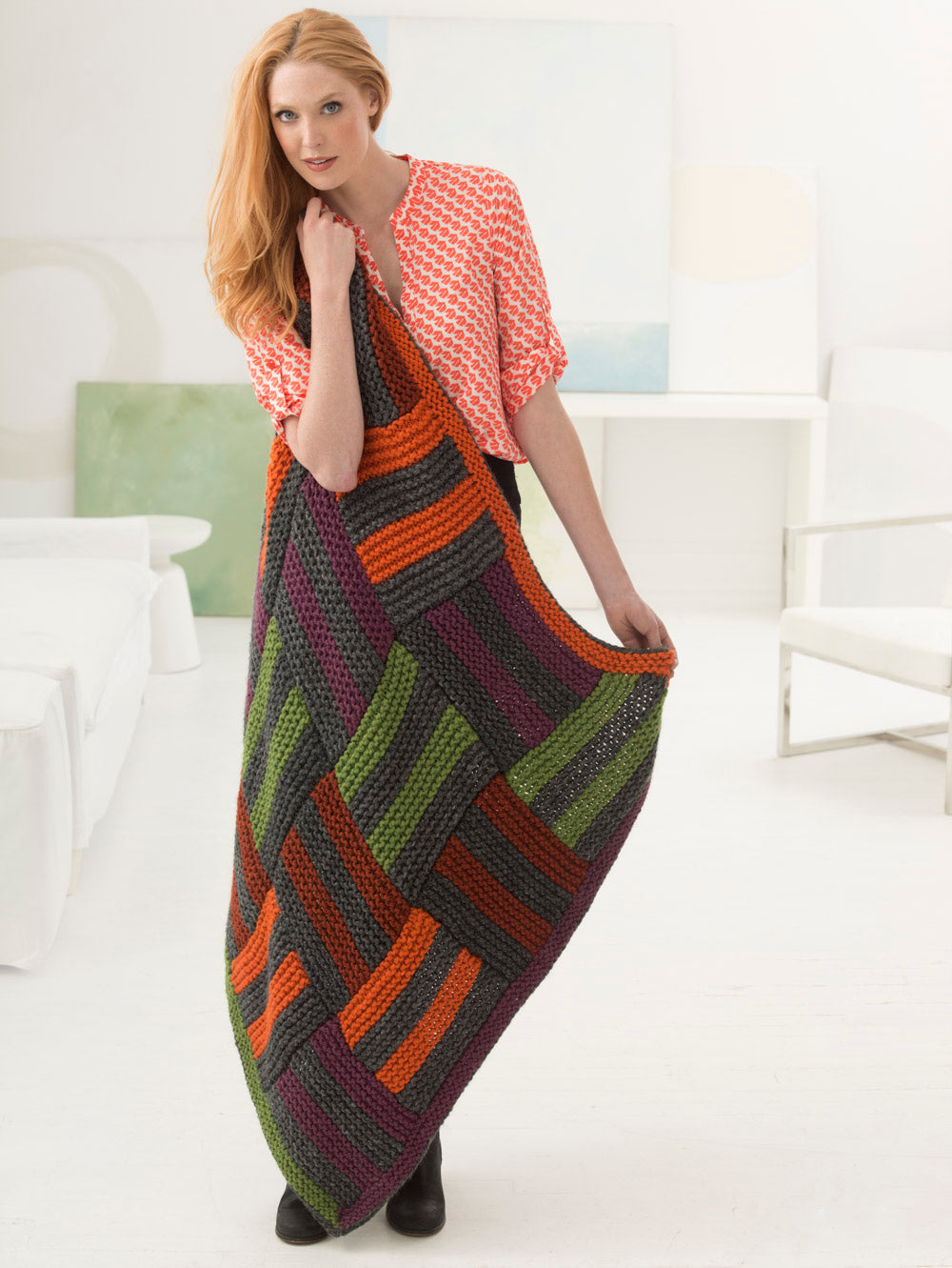 Quick Striped Lap Blanket (Knit)