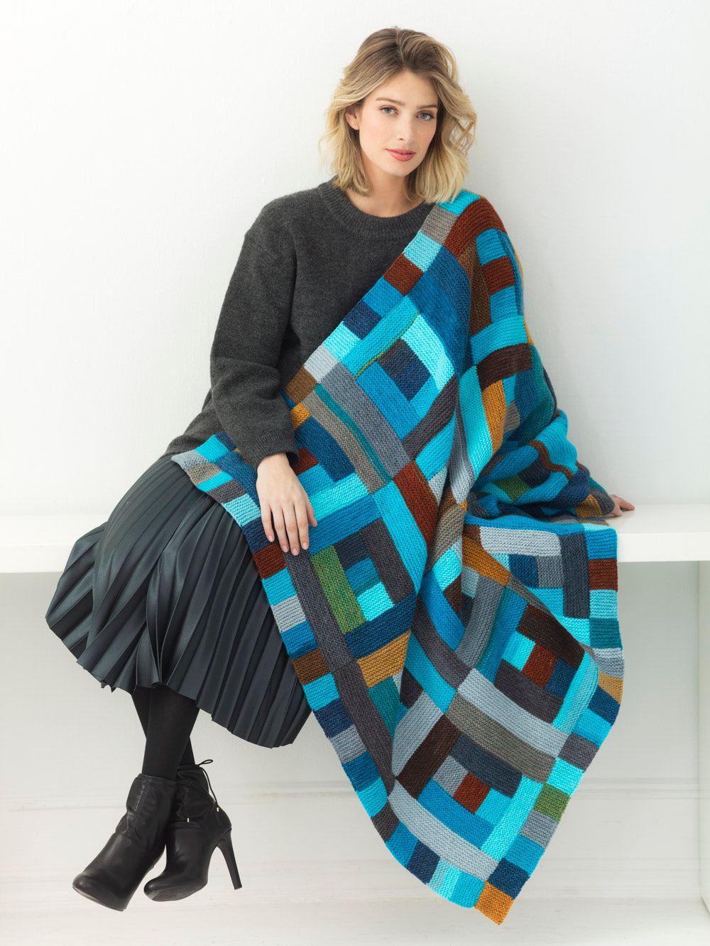 Log Cabin Lapghan (Knit)