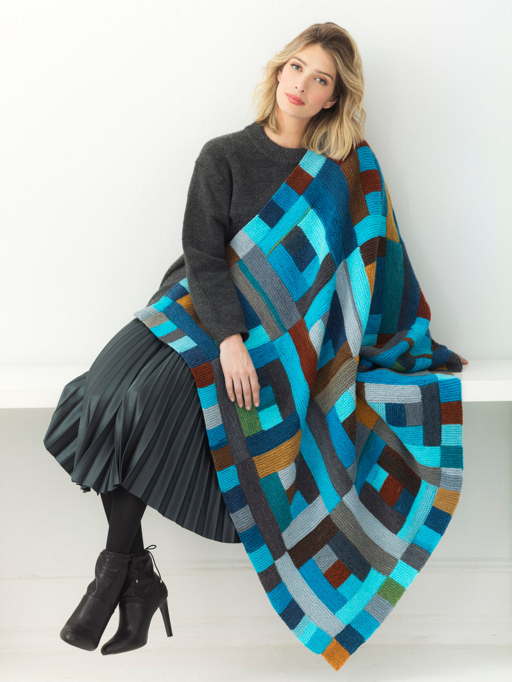 Log Cabin Lapghan (Knit)