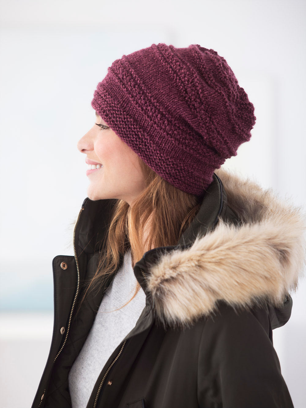 Simple Texture Slouch Hat (Knit) - Version 1