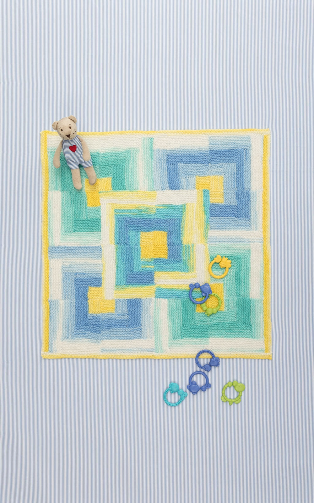 Baby Log Cabin Afghan (Knit)