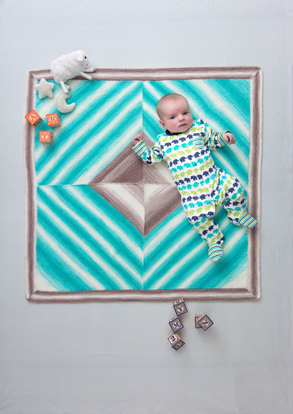 Four Square Baby Afghan (Knit)