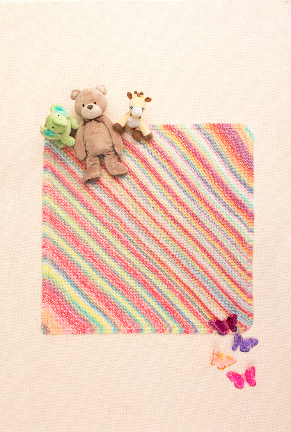 Simple Diagonal Baby Afghan (Knit)