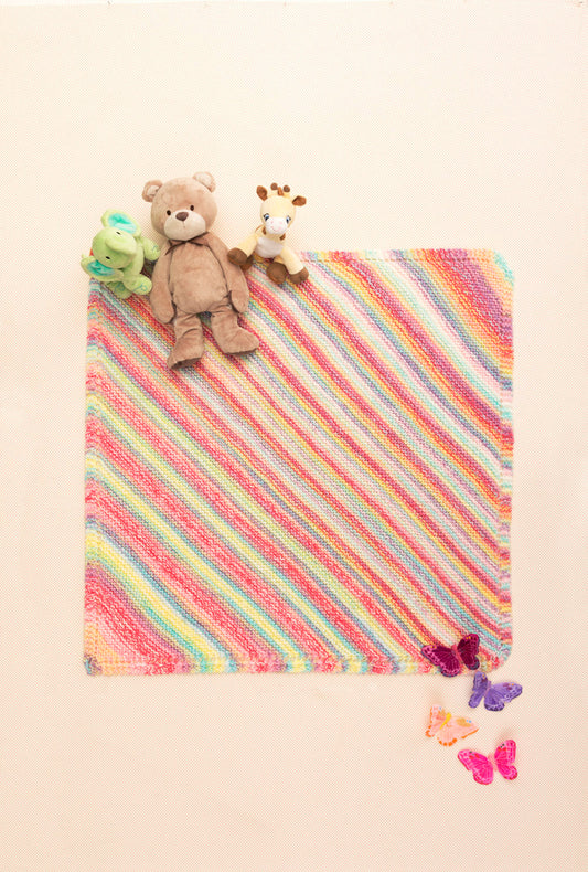 Simple Diagonal Baby Afghan (Knit)