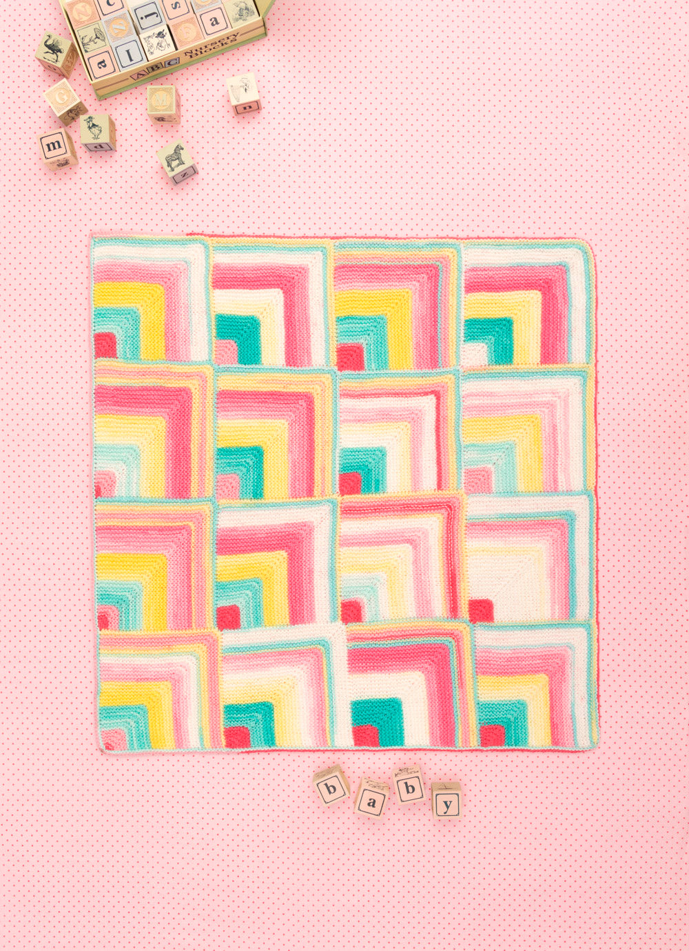 Mitered Squares Baby Afghan (Knit)