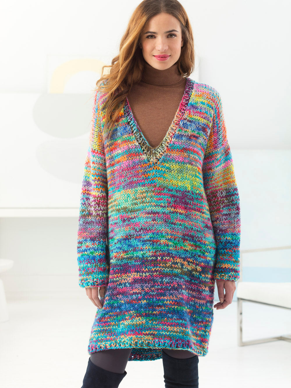 Deep V-Neck Pullover (Knit)