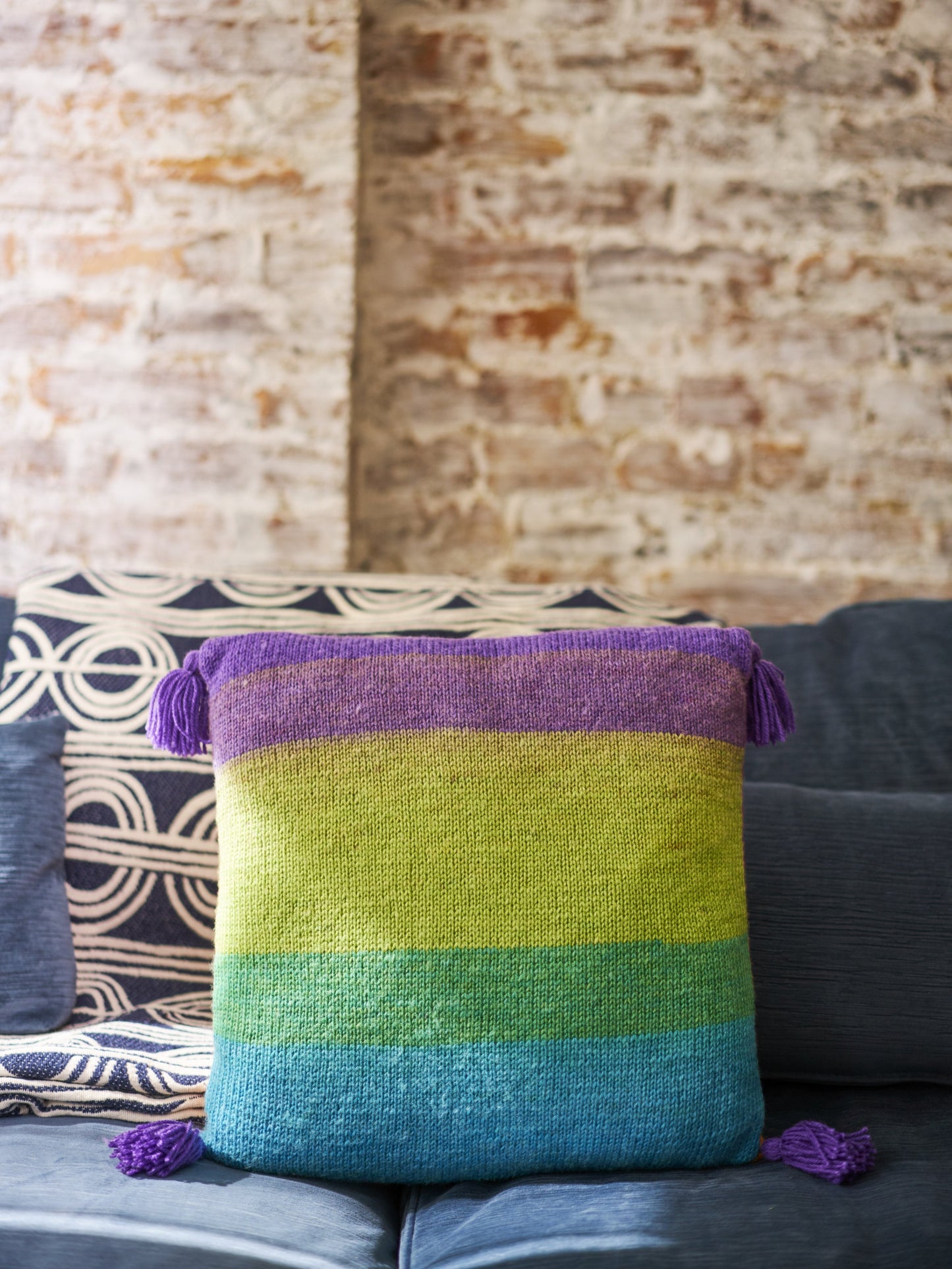 Tassel Trimmed Pillow (Knit)