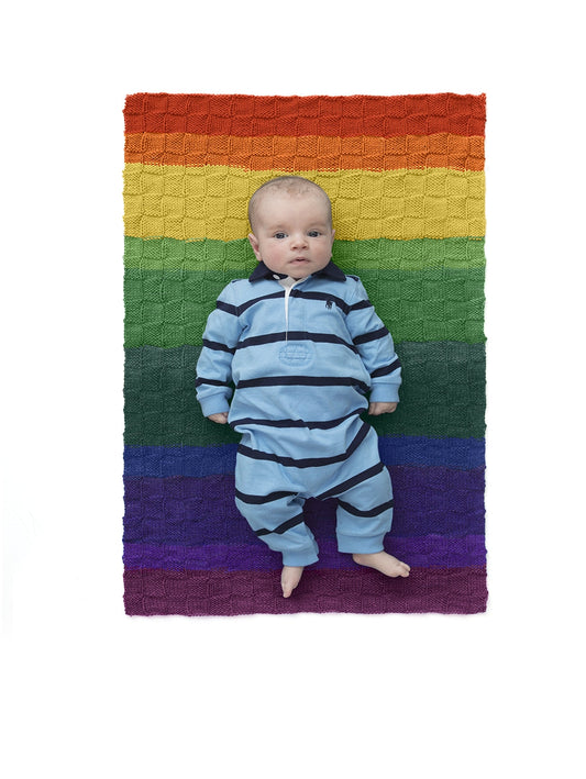 Checkered Baby Afghan (Knit)