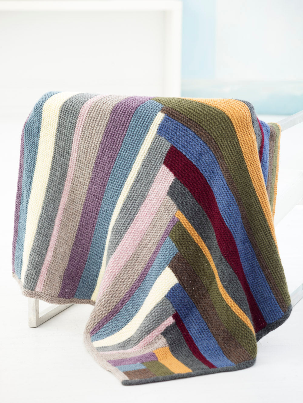 Corner Stripes Afghan (Knit)