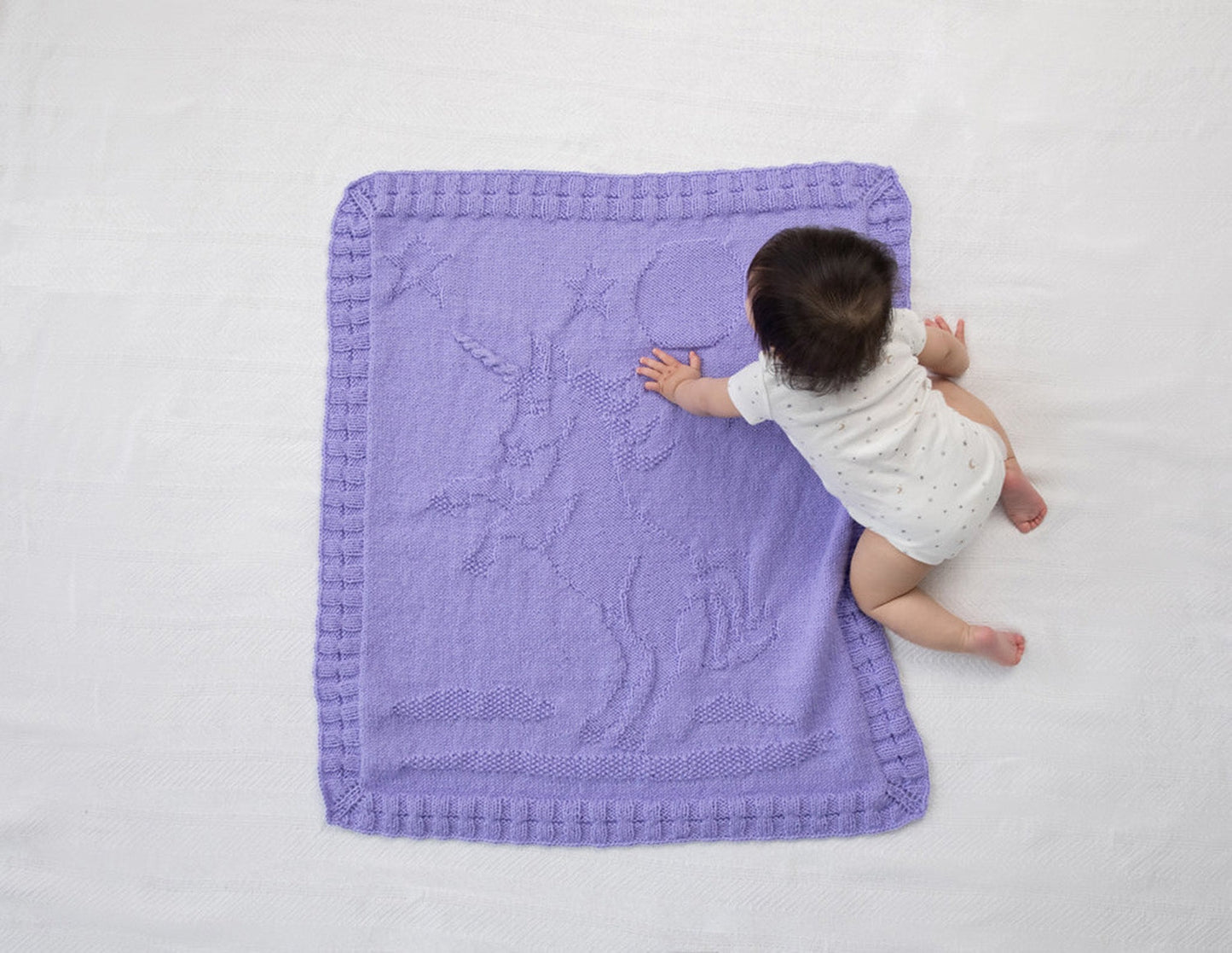 Happy Unicorn Baby Afghan (Knit)
