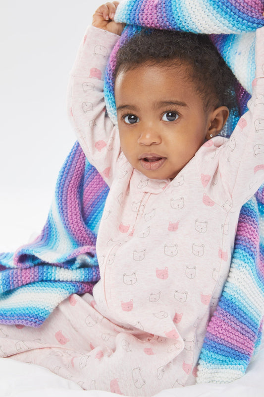 Garter Squares Baby Throw (Knit)