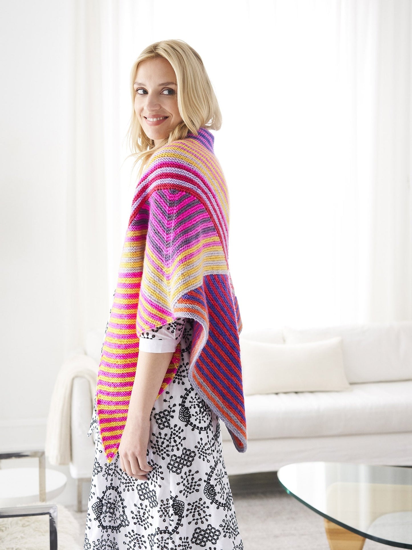 Striped Triangle Shawl (Knit)