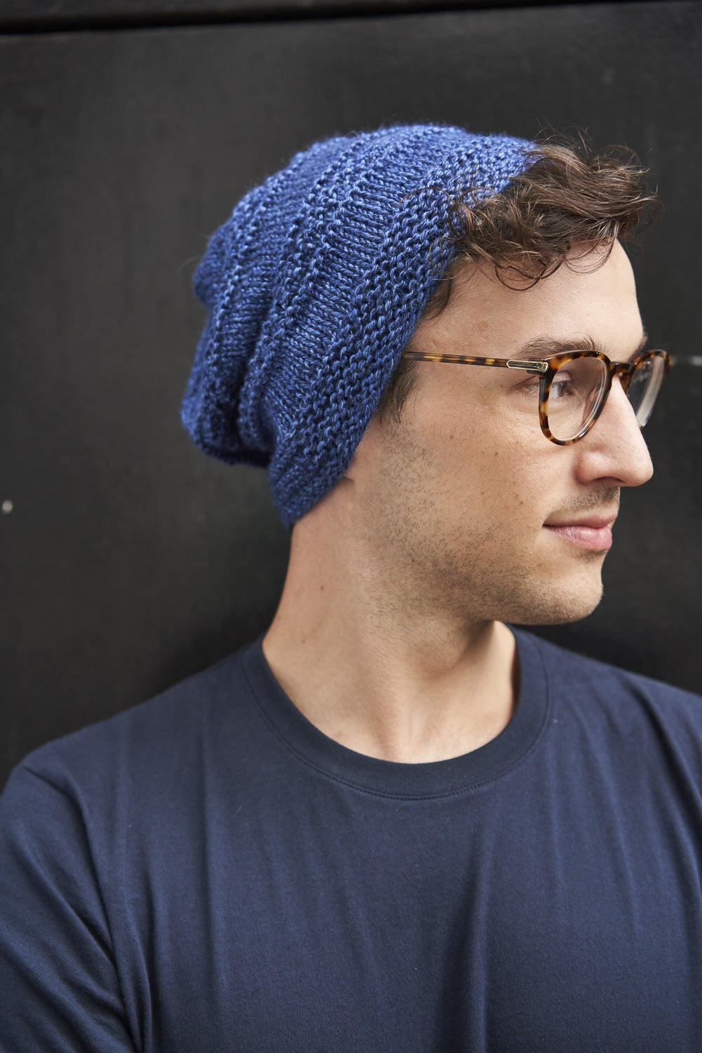 Ridged Slouch Hat  (Knit)