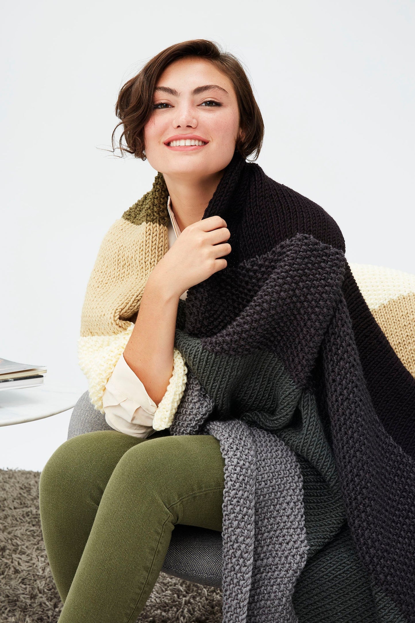 Simple Striped Afghan (Knit) - Version 1