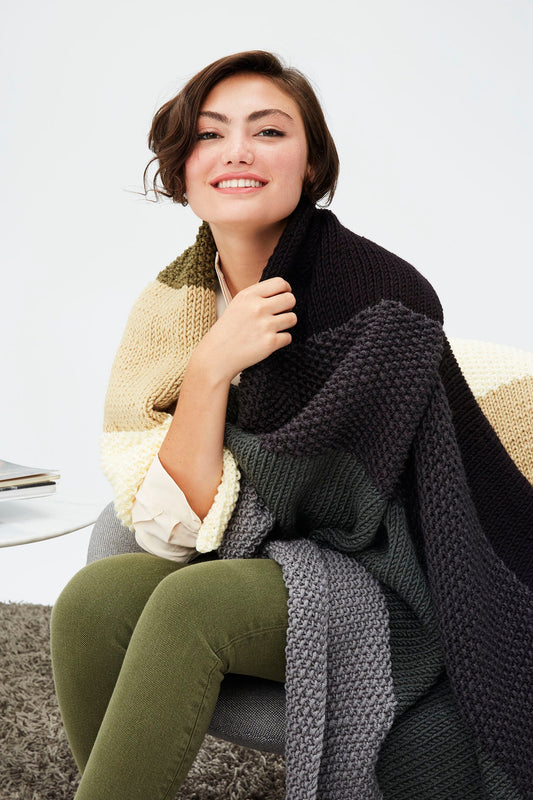 Simple Striped Afghan (Knit) - Version 1