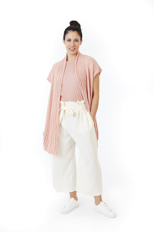 Short Sleeve Foldover Flyaway (Knit)