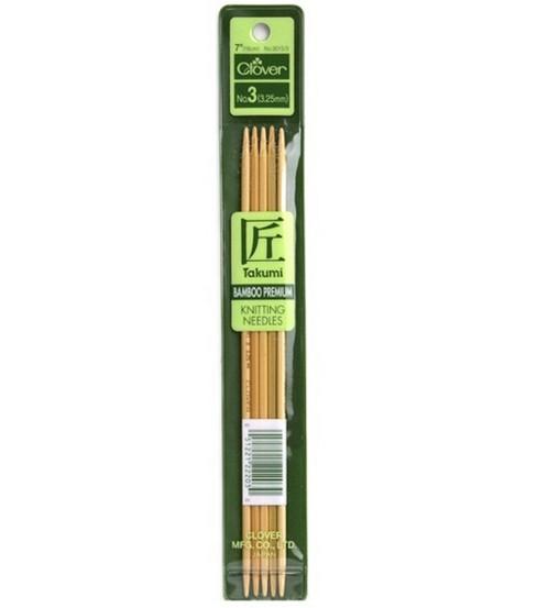 Clover Bamboo Double Point 7 In. Needles