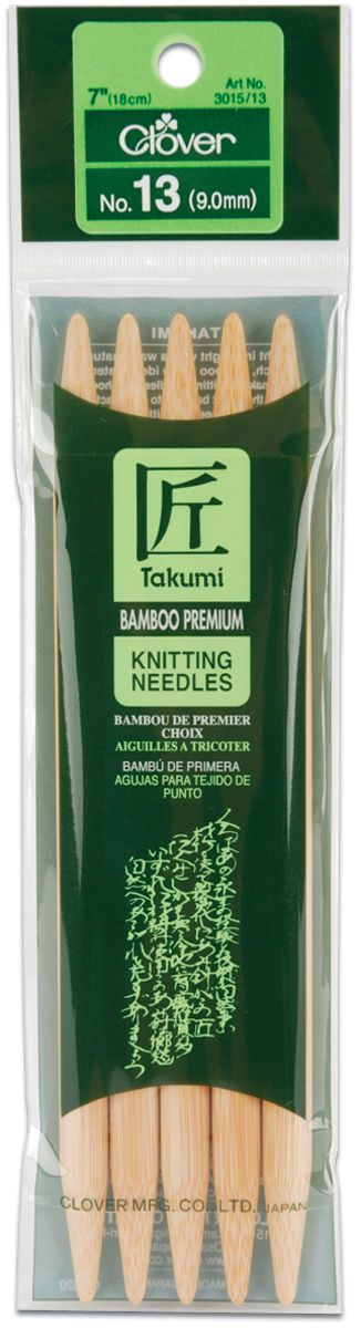 Clover Bamboo Double Point 7 In. Needles