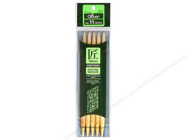 Clover Bamboo Double Point 7 In. Needles
