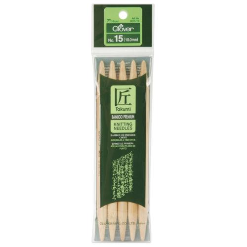 Clover Bamboo Double Point 7 In. Needles