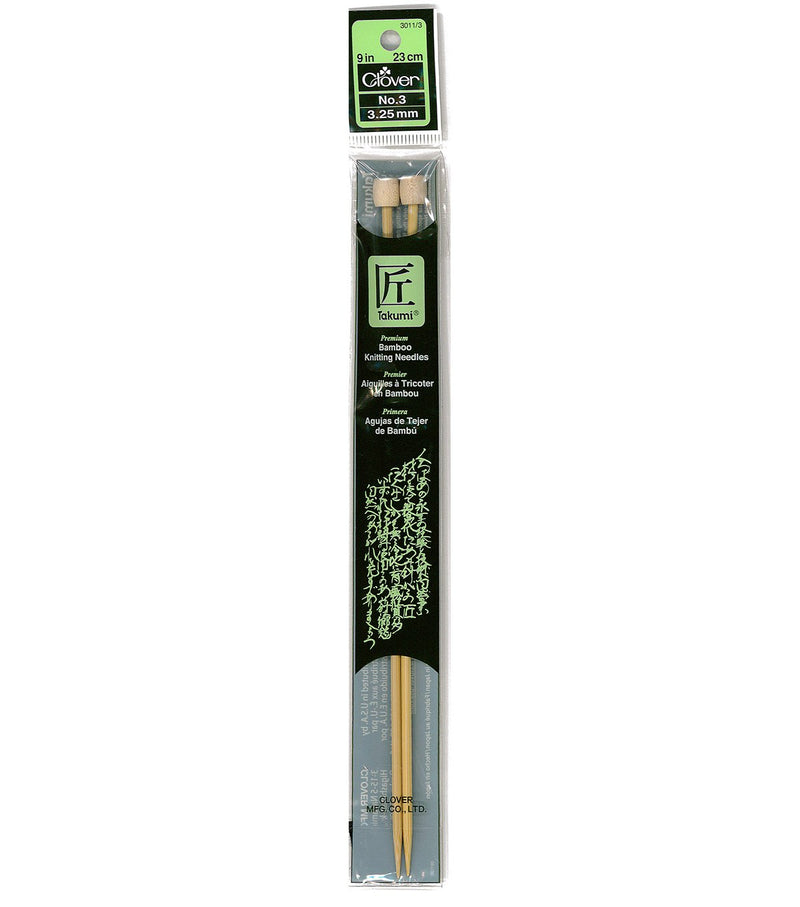Clover Bamboo Single Point 9 In. Needles
