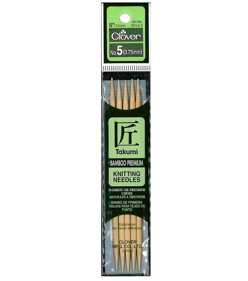 Clover Bamboo Double Point 5 In. Needles