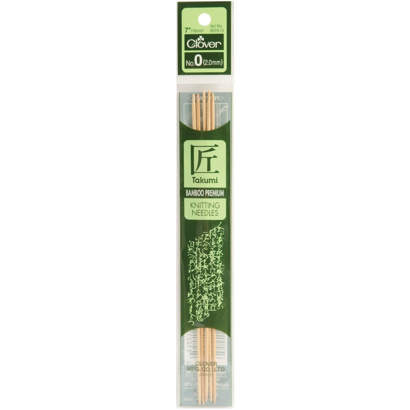 Clover Bamboo Double Point 7 In. Needles