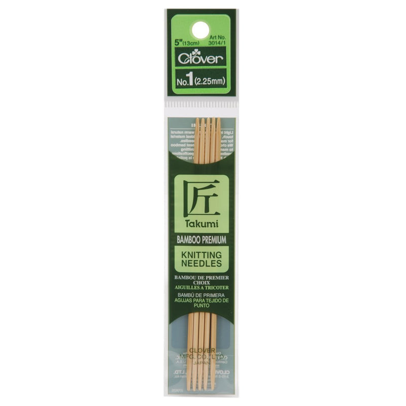 Clover Bamboo Double Point 5 In. Needles