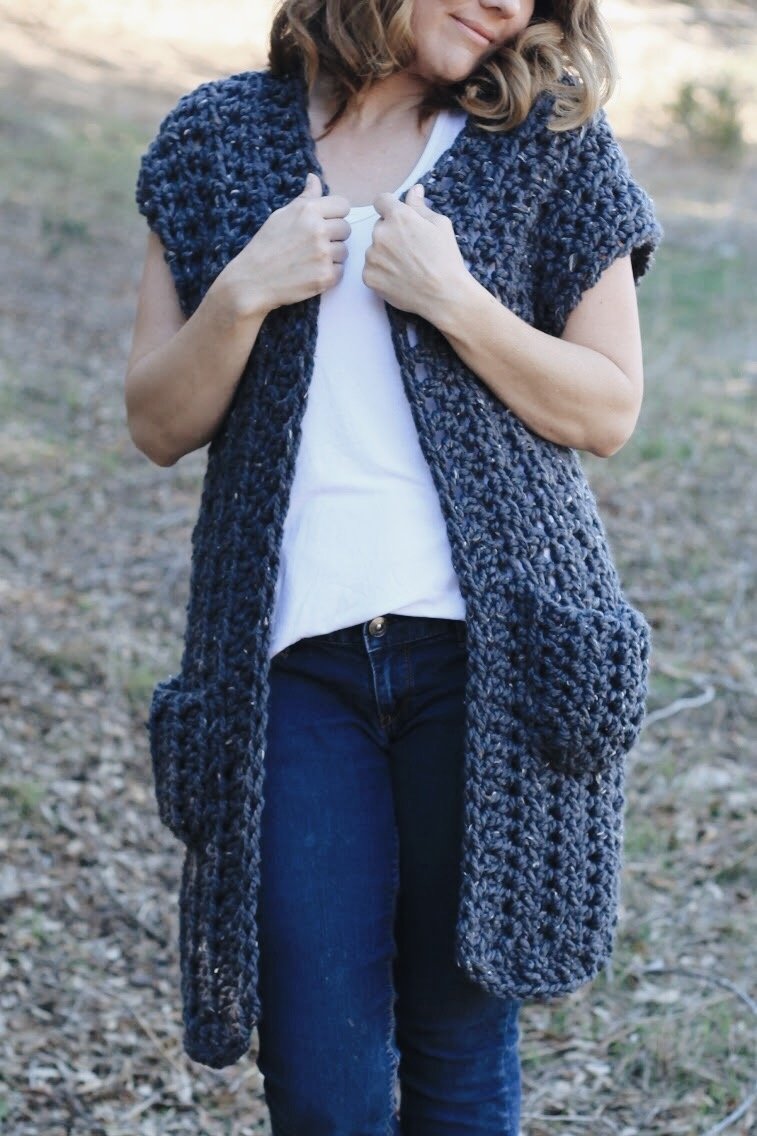 Crochet Kit - York Sleeveless Cardigan